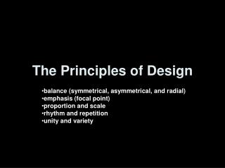 The Principles of Design