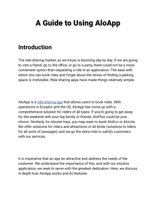 A Guide to Using AloApp