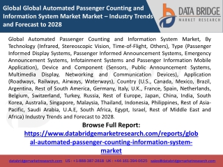 Global Automated Passenger Counting and Information System Market