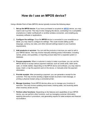 How do I use an MPOS device