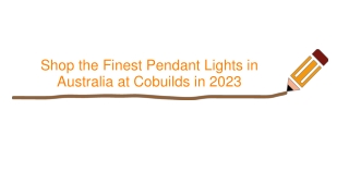 Shop the Finest Pendant Lights in Australia at Cobuilds in 2023