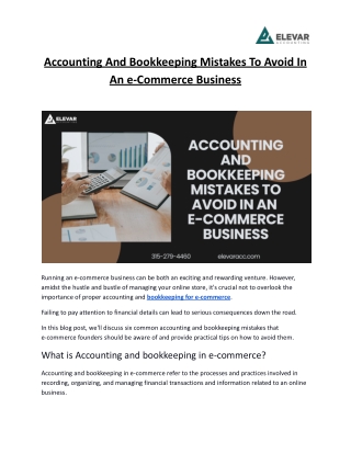 Accounting And Bookkeeping Mistakes To Avoid In An e-Commerce Business