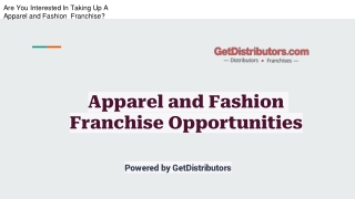 Are You Interested In Taking Up An Apparel And Fashion Franchise?