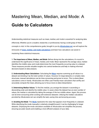 Mastering Mean, Median, and Mode_ A Guide to Calculators