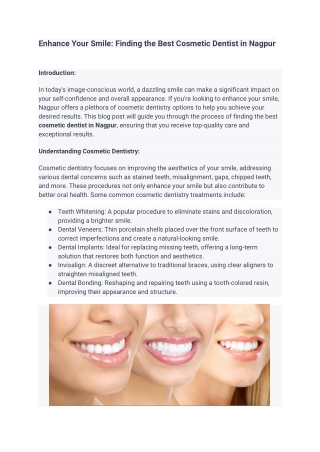 cosmetic dentist in nagpur