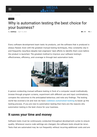 Why is automation testing the best choice for your business