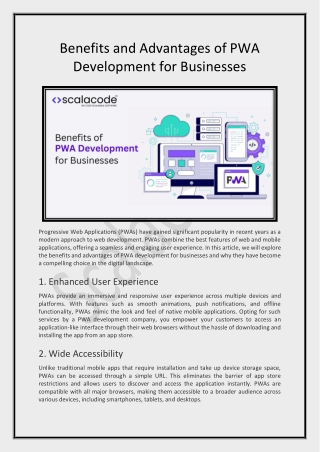 Benefits and Advantages of PWA Development for Businesses