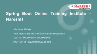 Spring Boot Online Training Institute – NareshIT