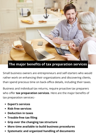 The major benefits of tax preparation services