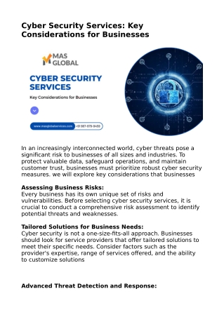 Cyber Security Services Provider in USA