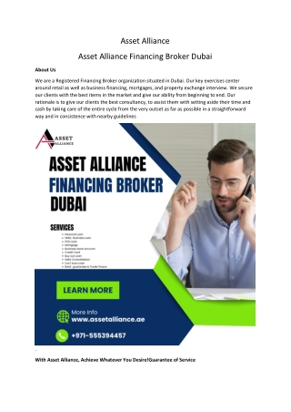 Asset Alliance Financing Broker Dubai