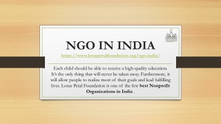 NGO IN INDIA PPT