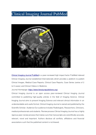 Clinical Imaging Journal PubMed