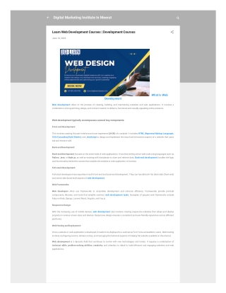 Learn Web Development Courses | Development Courses