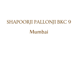 Shapoorji Pallonji BKC 9 Mumbai Brochure