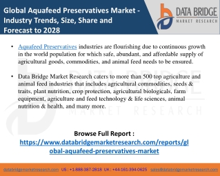 Aquafeed Preservatives - Agricultural & Animal feed