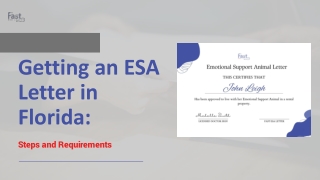 Get to Know About the Steps to Get ESA Letter in Florida