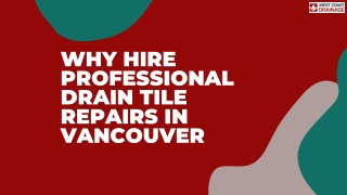 Why Hire Professional Drain Tile Repairs In Vancouver