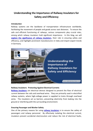 Understanding the Importance of Railway Insulators for Safety and Efficiency