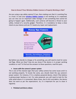How to Know if Your Wireless Hidden Camera is Properly Working or Not