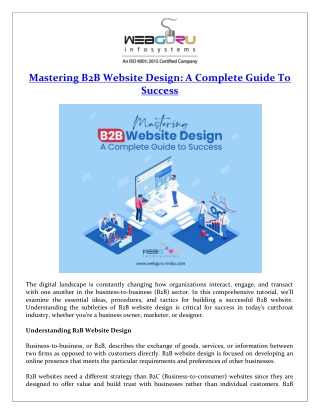 Mastering B2B Website Design: A Complete Guide to Success