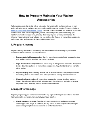 How to Properly Maintain Your Walker Accessories