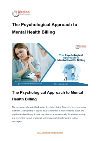 The Psychological Approach to Mental Health Billing