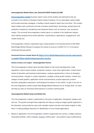Immunogenetics Market Share, Size, Demand & SWOT Analysis by 2029