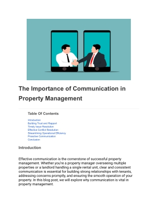 Communication in property management