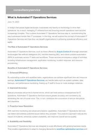 What is Automated IT Operations Services