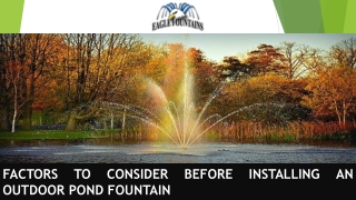 Factors to Consider Before Installing an Outdoor Pond Fountain