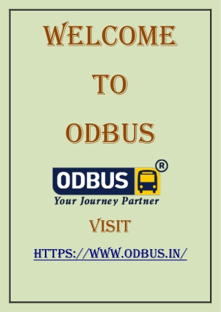 Rapid Ride with ODBUS - Grab Your Online Bus Tickets in Just a Few Clicks