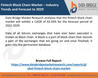 Fintech Block Chain Market
