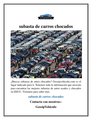 subasta de carros chocados