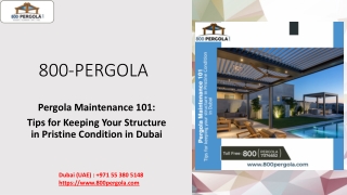 Pergola Maintenance 101-Tips for Keeping Your Structure in Pristine Condition in Dubai