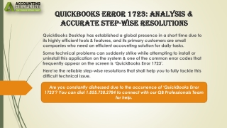 A proper guide to troubleshoot QuickBooks Error 1723