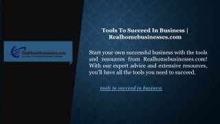 Tools To Succeed In Business  Realhomebusinesses.com