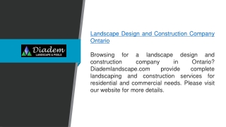 Landscape Design and Construction Company Ontario Diademlandscape.com