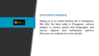 Online Betting Singapore 8nplay.co