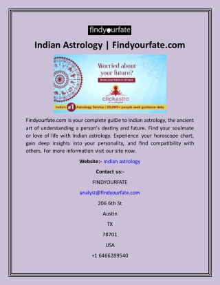 Indian Astrology  Findyourfate