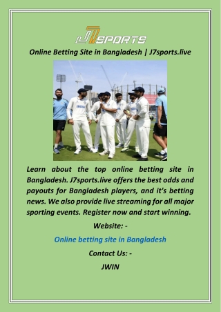 Online Betting Site in Bangladesh  J7sports.live