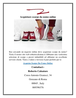 Acquistare scarpe da uomo online