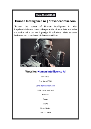 Human Intelligence Ai  Stayaheadofai.com