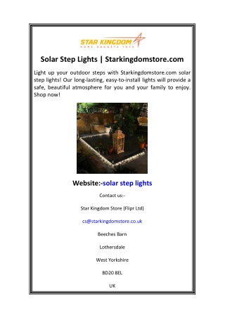 Solar Step Lights  Starkingdomstore.com