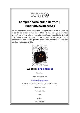 Comprar bolso birkin Hermés  Superlativewatches.es