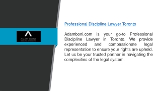 Professional Discipline Lawyer Toronto  Adamboni.com