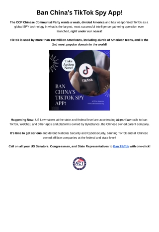 ACT for America | Tiktok A Spy App