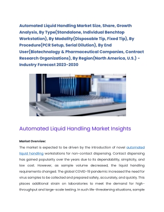 Automated liquid handling