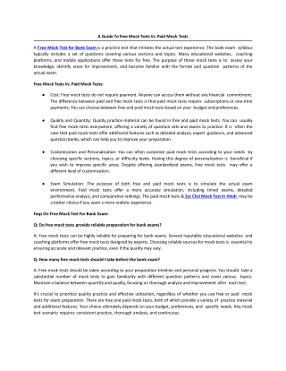 A Guide To Free Mock Tests Vs. Paid Mock Tests.docx