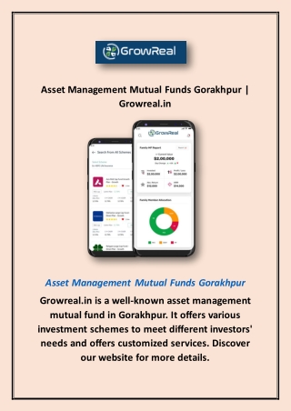 Asset Management Mutual Funds Gorakhpur | Growreal.in